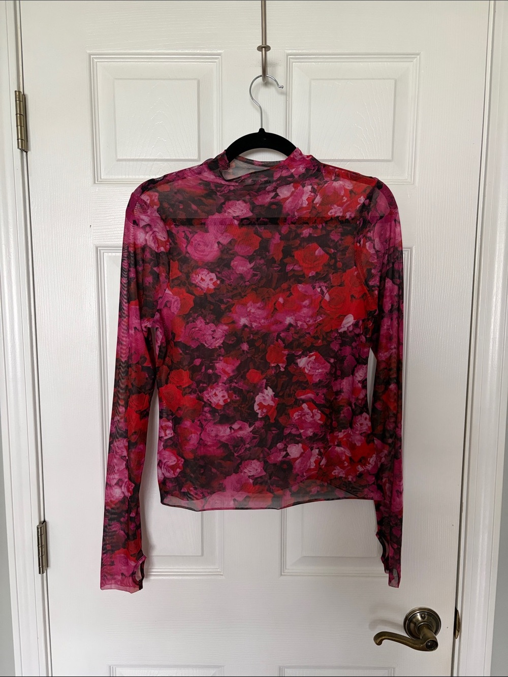 Steve Madden floral sheer top